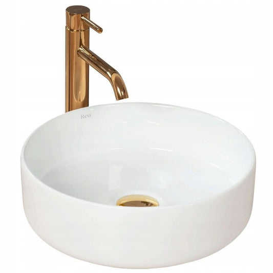 Sami rund bordmonteret vask i hvid 36 x 36 x 11,5 cm, 1 stk
