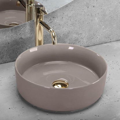 Rea Sami Shiny rund bordmonteret vask beige 36 x 36 x 11,5 cm 1 stk