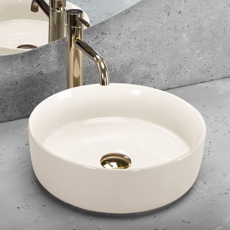 Rea Sami Shiny rund bordmonteret vask hvid 36 x 36 x 13 cm 1 stk