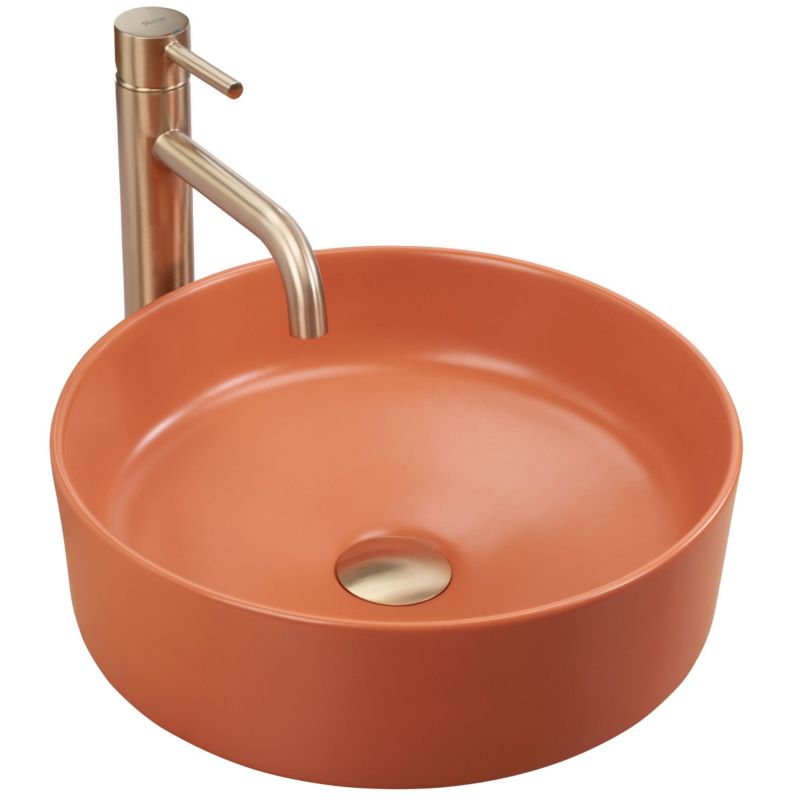 Rea Sami Terra rund bordmonteret vask i orange 36 x 36 x 11,5 cm, 1 stk