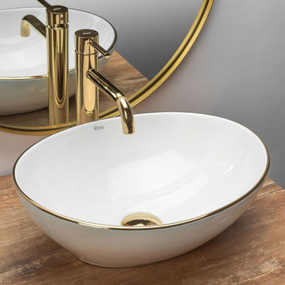 Oval Bordvask Rea Sofia Edge 41x34,5x15 cm Guld
