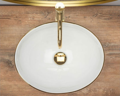 Oval Bordvask Rea Sofia Edge 41x34,5x15 cm Guld