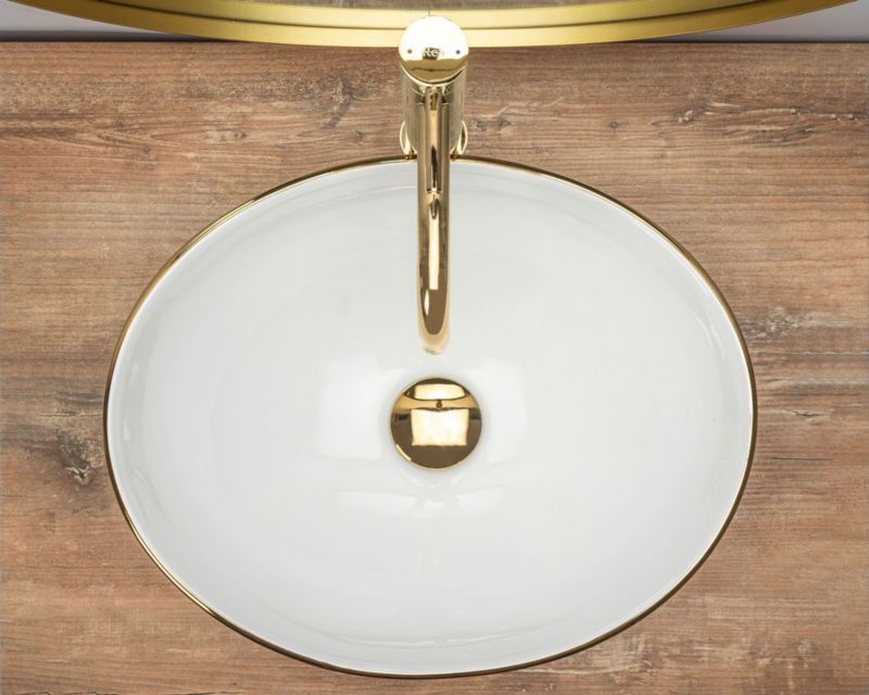 Oval Bordvask Rea Sofia Edge 41x34,5x15 cm Guld