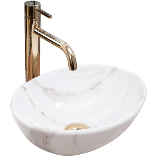 Rea Sofia Mini Aiax skålformet bordmonteret vask, hvid, 35 x 27 x 13 cm, 1 stk