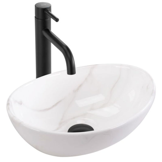 Rea Sofia Mini Cloudy oval bordmonteret vask grå 34,5 x 26,5 x 12 cm 1 stk