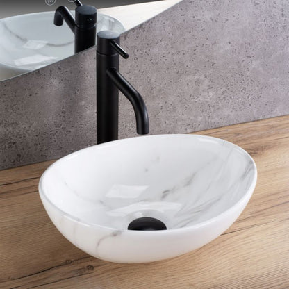 Rea Sofia Mini Cloudy oval bordmonteret vask grå 34,5 x 26,5 x 12 cm 1 stk