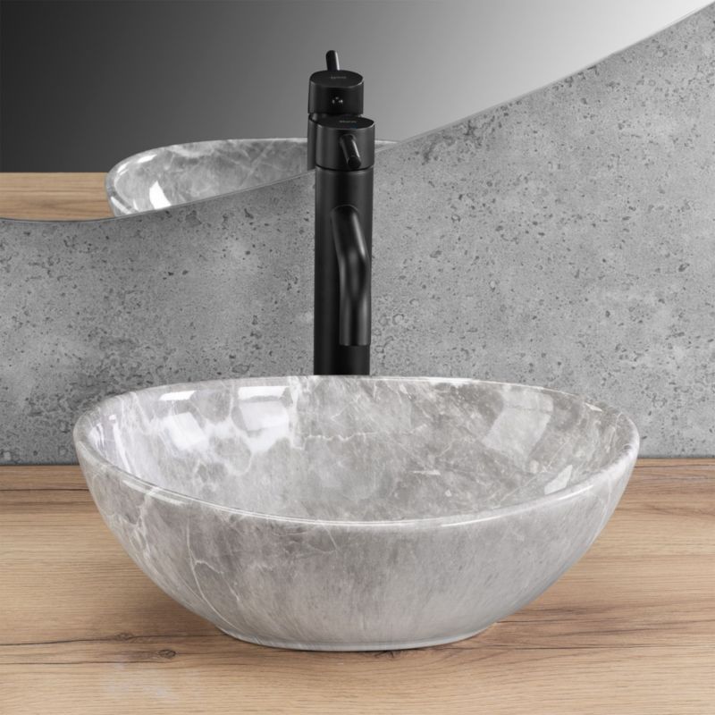 Rea Sofia Mini Grå Oval Bordmonteret Vask 35 x 26 x 12,5 cm 1 stk