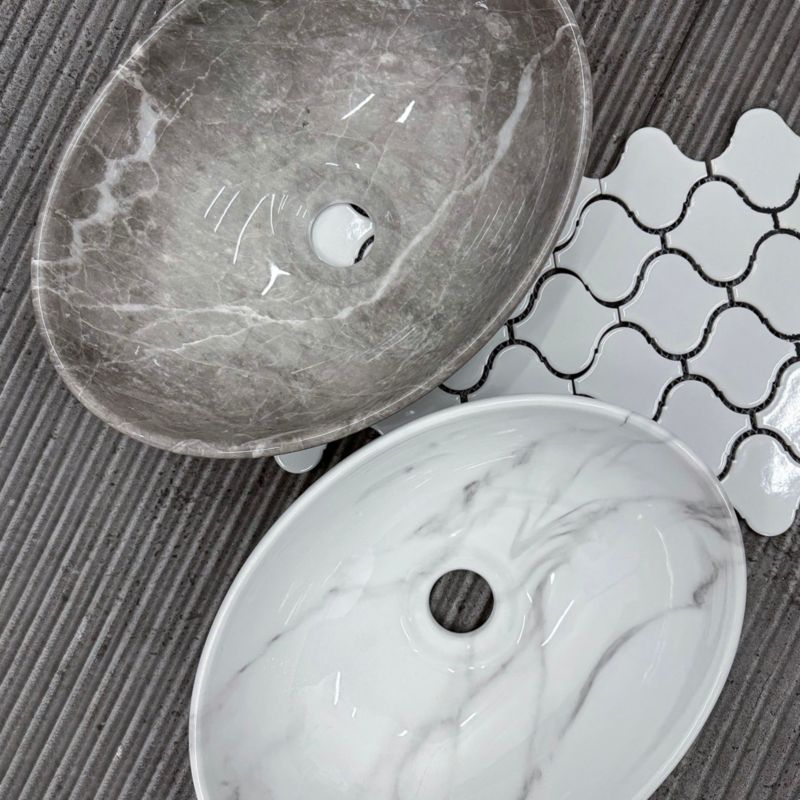 Rea Sofia Mini Grå Oval Bordmonteret Vask 35 x 26 x 12,5 cm 1 stk