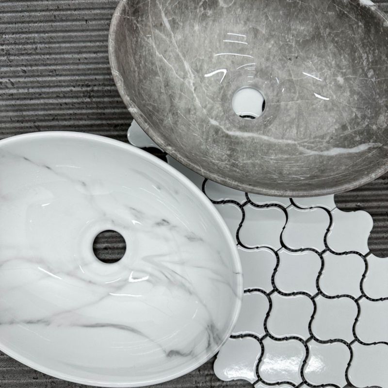 Rea Sofia Mini Grå Oval Bordmonteret Vask 35 x 26 x 12,5 cm 1 stk
