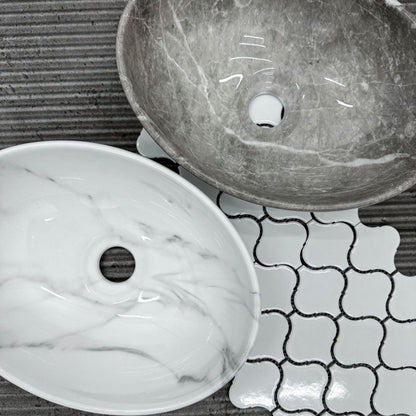 Rea Sofia Mini Grå Oval Bordmonteret Vask 35 x 26 x 12,5 cm 1 stk