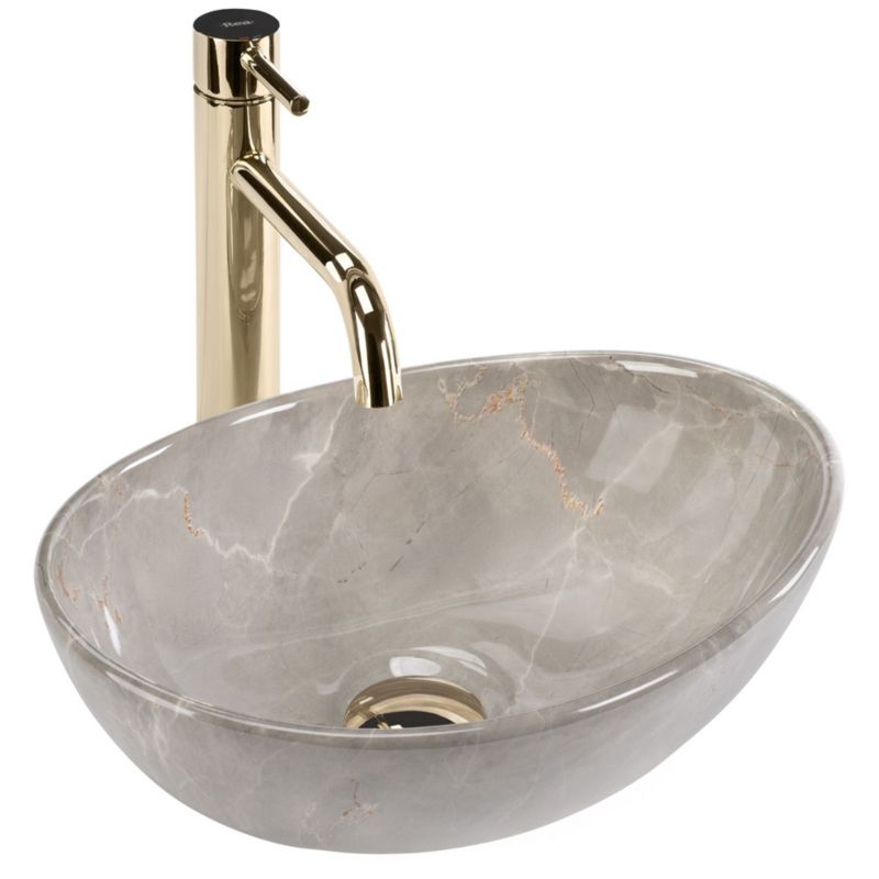 Rea Sofia Mini Kashmir oval bordmonteret vask grå 35 x 26 x 12,5 cm 1 stk
