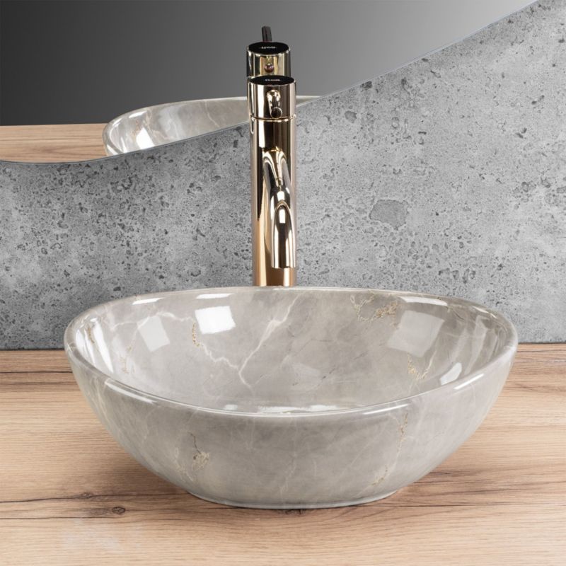 Rea Sofia Mini Kashmir oval bordmonteret vask grå 35 x 26 x 12,5 cm 1 stk