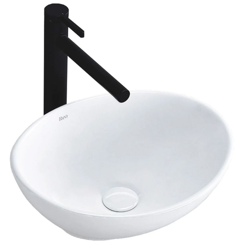 Rea Sofia oval bordmonteret vask hvid 41 x 34,5 x 15 cm 1 stk