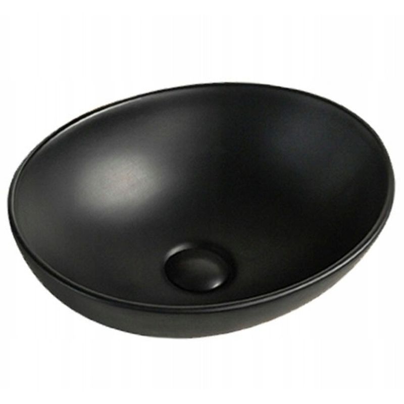 Keramisk Håndvask Oval Sort Mat 41,5x33x15 cm