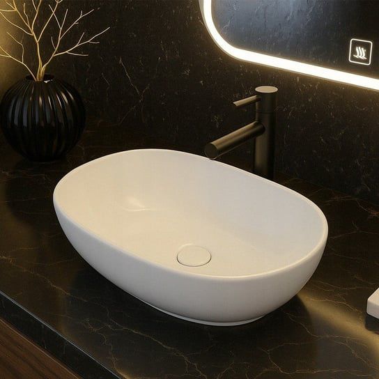 Keramisk Bordhåndvask Oval Hvid 49 x 35 cm | 5904890440630