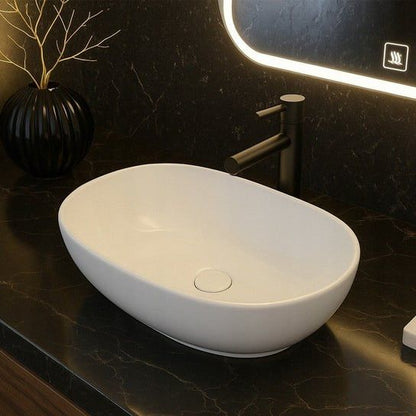 Keramisk Bordhåndvask Oval Hvid 49 x 35 cm | 5904890440630