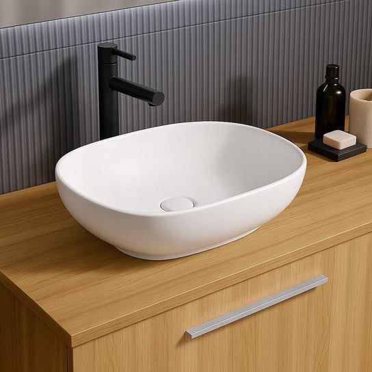 Keramisk Bordhåndvask Oval Hvid 49 x 35 cm | 5904890440630