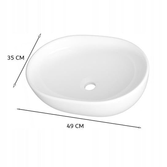 Keramisk Bordhåndvask Oval Hvid 49 x 35 cm | 5904890440630
