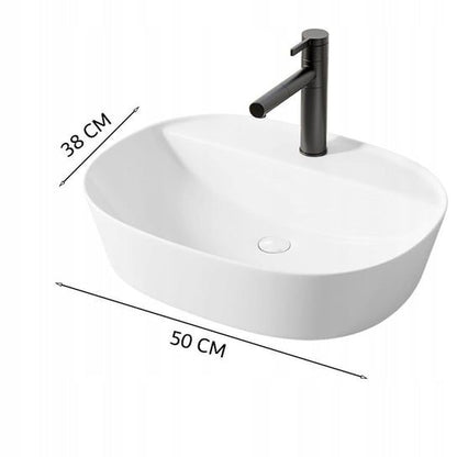 Keramisk Bordhåndvask Oval 50x38 cm Hvid 1 stk. | 5904890435919