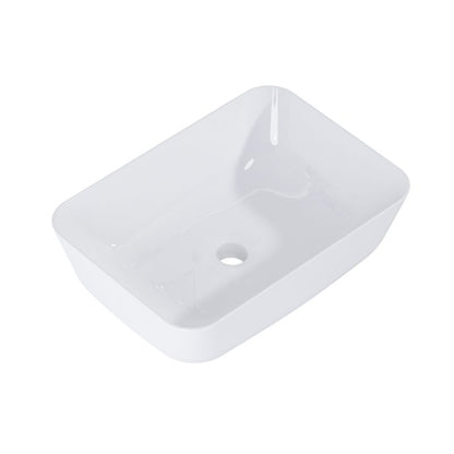 Umywalka Nablatowa Ceramiczna 46x33 cm Biały Połysk RE040800038060