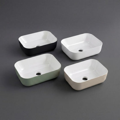 Umywalka Nablatowa Ceramiczna 46x33 cm Czarny Mat