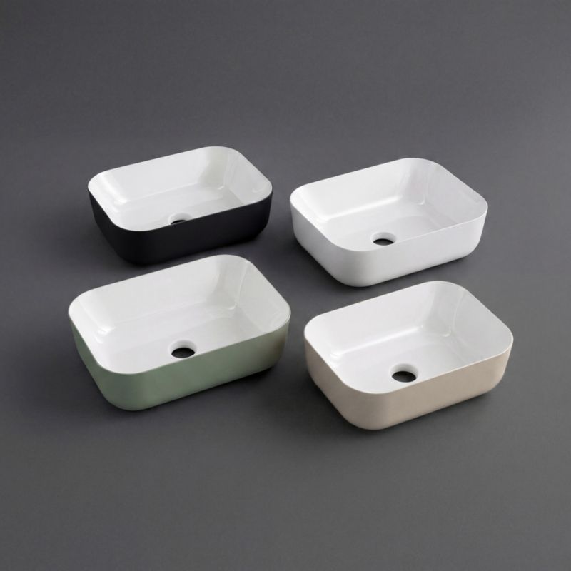 Umywalka Nablatowa Ceramiczna 46x33 cm Czarny Mat
