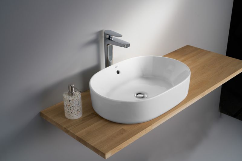 Roca Domus bordmonteret vask 55 x 39 cm hvid