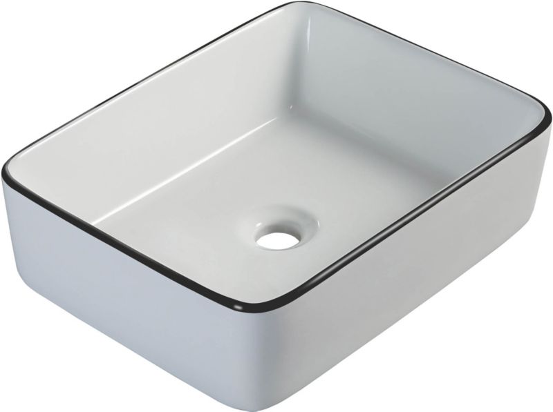Sort bordmonteret vask Sepio 48 x 37 cm