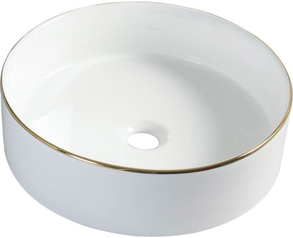 Umywalka Nablatowa Rund 40 cm Hvid Guld