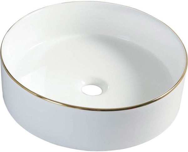 Umywalka Nablatowa Rund 40 cm Hvid Guld