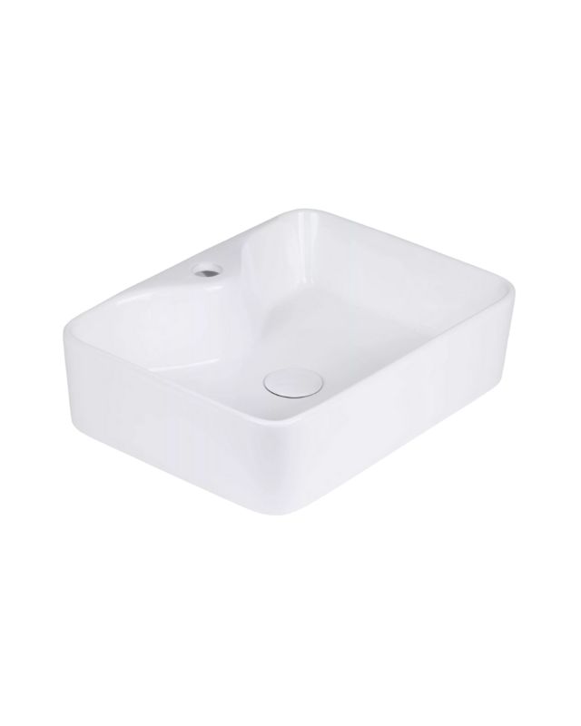 Keramisk Håndvask Hvid Blank 48,5x37,5x13 cm med Armaturhul