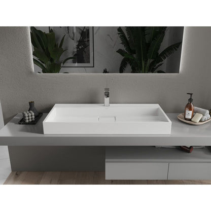 Bordmonteret vask i konglomerat 1/O Mexen Ava 100 x 46 cm hvid 1 stk.