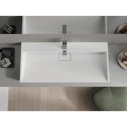 Bordmonteret vask i konglomerat 1/O Mexen Ava 100 x 46 cm hvid 1 stk.