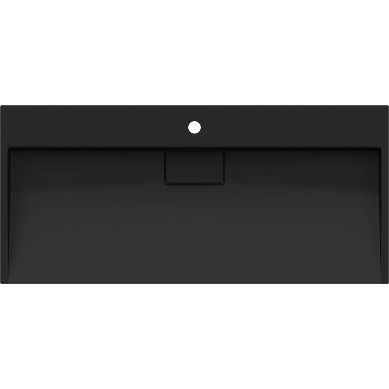Bordmonteret vask i konglomerat 1/O Mexen Ava 100 x 46 cm sort 1 stk.