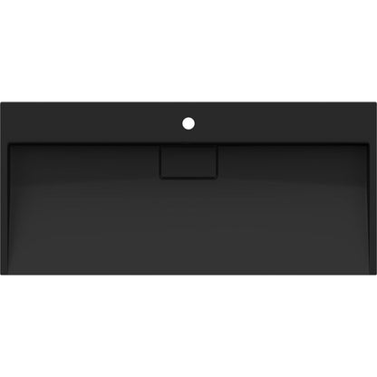 Bordmonteret vask i konglomerat 1/O Mexen Ava 100 x 46 cm sort 1 stk.