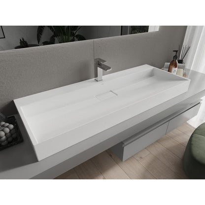 Bordmonteret vask i konglomerat 1/O Mexen Ava 120 x 46 cm hvid 1 stk.