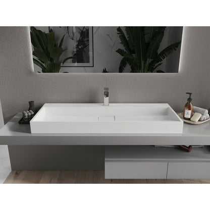 Bordmonteret vask i konglomerat 1/O Mexen Ava 120 x 46 cm hvid 1 stk.