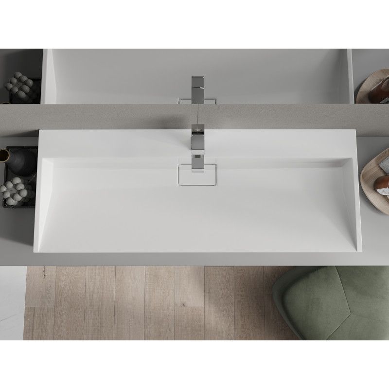 Bordmonteret vask i konglomerat 1/O Mexen Ava 120 x 46 cm hvid 1 stk.