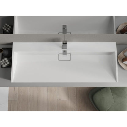 Bordmonteret vask i konglomerat 1/O Mexen Ava 120 x 46 cm hvid 1 stk.