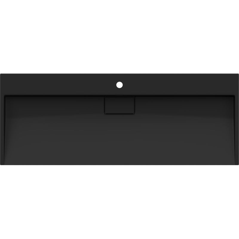 Bordmonteret vask i konglomerat 1/O Mexen Ava 120 x 46 cm sort 1 stk.