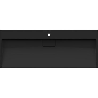 Bordmonteret vask i konglomerat 1/O Mexen Ava 120 x 46 cm sort 1 stk.