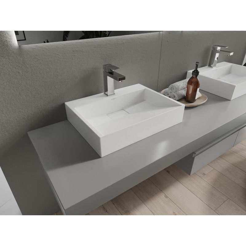 Bordmonteret vask i konglomerat 1/O Mexen Ava 50 x 38 cm hvid 1 stk.