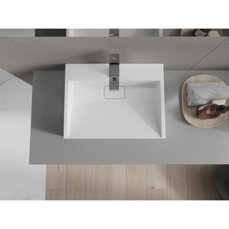 Bordmonteret vask i konglomerat 1/O Mexen Ava 50 x 38 cm hvid 1 stk.