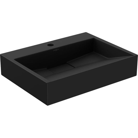Bordmonteret vask i konglomerat 1/O Mexen Ava 50 x 38 cm mat-sort 1 stk.