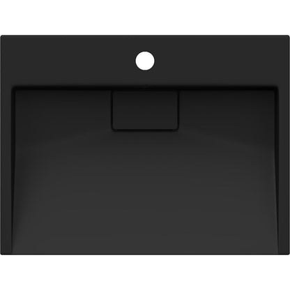 Bordmonteret vask i konglomerat 1/O Mexen Ava 50 x 38 cm mat-sort 1 stk.