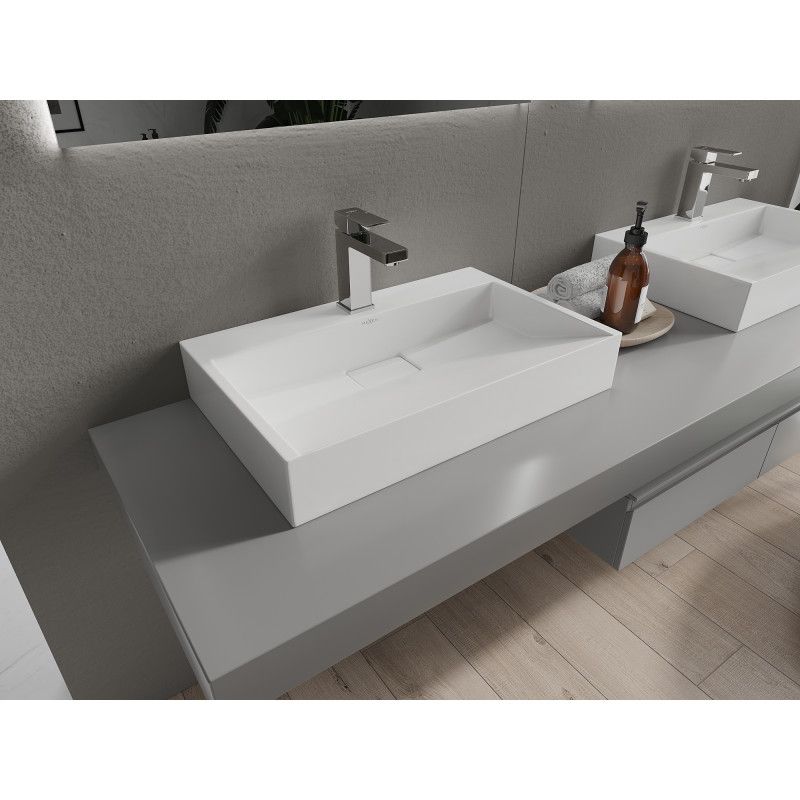 Bordmonteret vask i konglomerat 1/O Mexen Ava 60 x 38 cm hvid 1 stk.