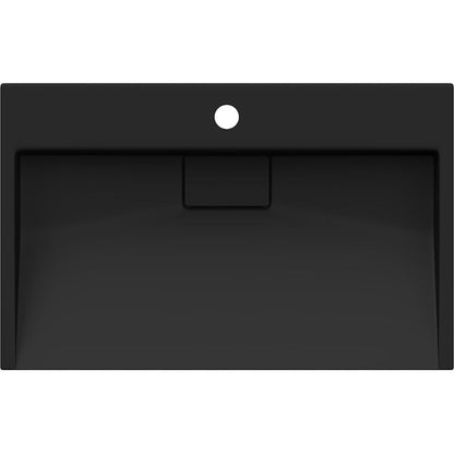 Bordmonteret vask i konglomerat 1/O Mexen Ava 60 x 38 cm sort 1 stk.