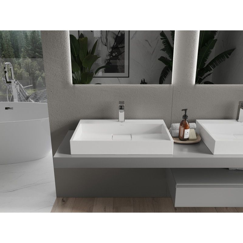 Bordmonteret vask i konglomerat 1/O Mexen Ava 70 x 46 cm hvid 1 stk.