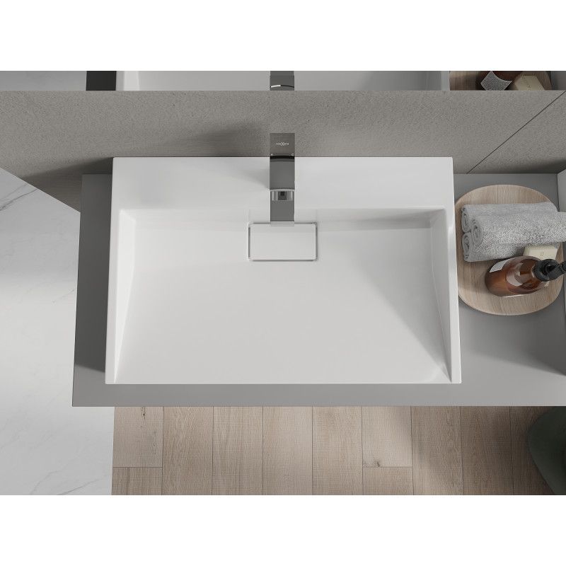 Bordmonteret vask i konglomerat 1/O Mexen Ava 70 x 46 cm hvid 1 stk.