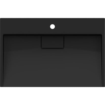 Bordmonteret vask i konglomerat 1/O Mexen Ava 70 x 46 cm sort 1 stk.